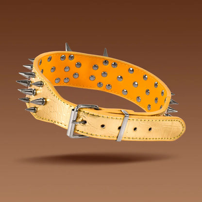 5CM Wide Spiked Studded Dog Collar Anti-Bite PU Leather Pet Collar for Large Dogs Pitbull Mastiff Pet Supplies Accessories