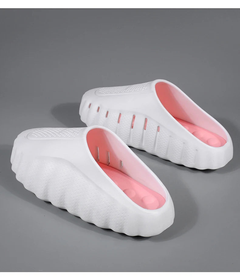 Men's Lightweight Outdoor Slippers Soft Thick Sole Breathable Sandals Non-Slip Summer Beach Slides for Casual Home Bathroom Use