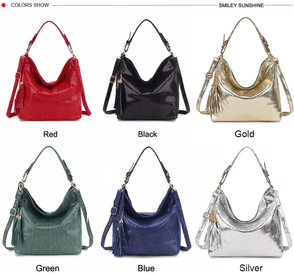 New Crossbody Bags for Women Tote Bag Hobo Messenger Bag Women's Shoulder Bag Vintage Tassel Ladies Hand Bags Leather Handbag