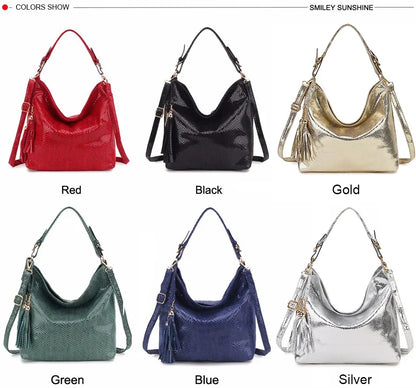 New Crossbody Bags for Women Tote Bag Hobo Messenger Bag Women's Shoulder Bag Vintage Tassel Ladies Hand Bags Leather Handbag