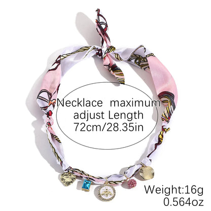 European and American Cross-Border Summer Scarf Necklace with Premium Feel, Multi-Pendant Pearl, Versatile, Light Luxury Silk Sc