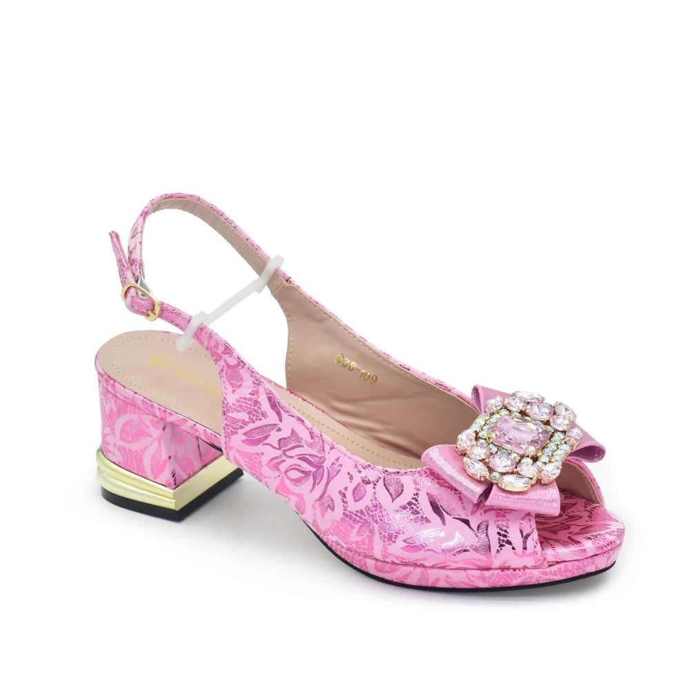 Italian Shoe and Bag Set Designer Wedding Matching Bag and Shoes for Ladies Wedding Rhinestone Luxury Designer Shoes Women