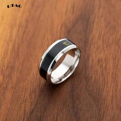 UTAG Smart Sensor Body Temperature Ring Stainless Steel Fashion Display Real-time Temperature Test Finger Rings