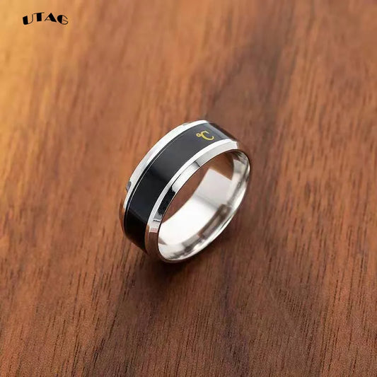 UTAG Smart Sensor Body Temperature Ring Stainless Steel Fashion Display Real-time Temperature Test Finger Rings