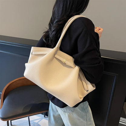 2026 New Lychee Pattern Underarm Shoulder Bags For Women Soft PU Leather Large Capacity Mini Tote Bag Luxury Designer Handbags