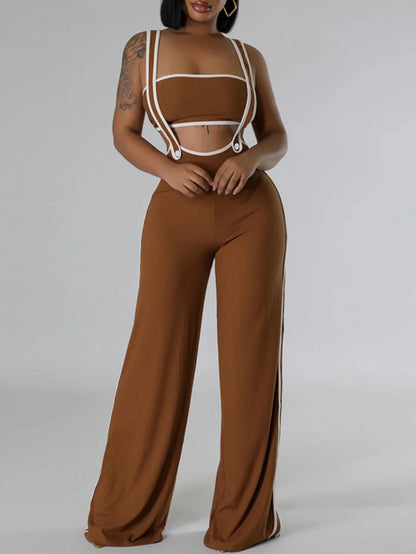 Sexy jumpsuit women pants summer casual Pants set jumpsuits Wide leg pants body party club outfits bodysuit Two pieces overalls