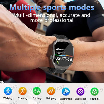 LAXASFIT 2.01 Inch Curved Screen Men's Smart Watch Bluetooth 5.3 HD Call Multiple Sports Modes Woman Watch Gift