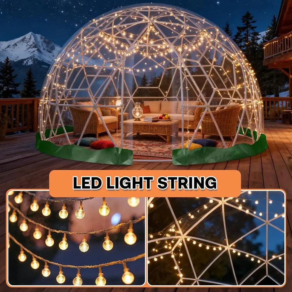 Upgraded Weatherproof Geodesic Dome Greenhouse Bubble House Camping Tent for 2-4 People, Suitable for Garden, Outdoor, and Party