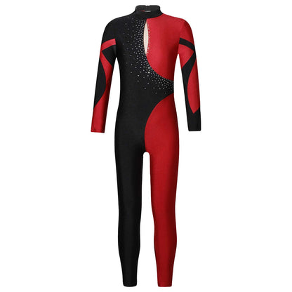 Kids Girls Long Sleeve Gymnastics Leotard Bodysuit Teens Gymnastics Jumpsuit for Girl Children Ballet Dance Costume Dancewear