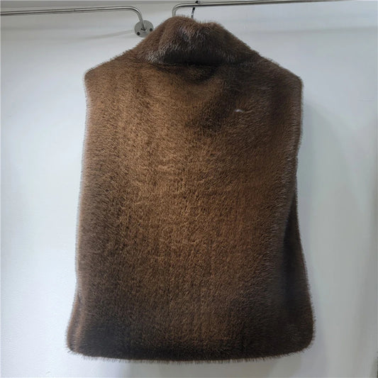 DEAT 2025 Autumn Winter New High Quality Soft Fur Vest For Women Imitation Mink Fur Sleeveless Fur Tank Top Female 11A07795