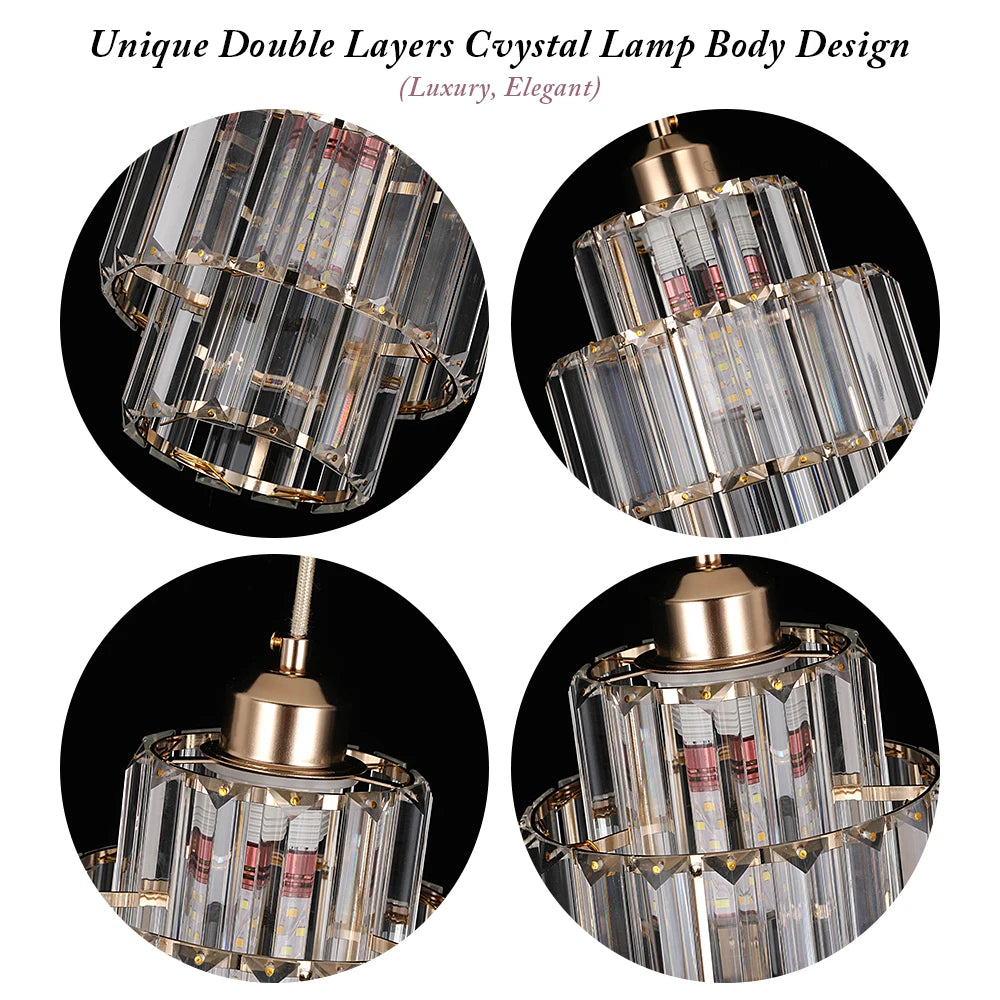 Modern Pendant Lights Luxury Led Crystal Ceiling Lamp Nordic Design Chandelier Bedroom Dining Room Table Kitchen Island Decor