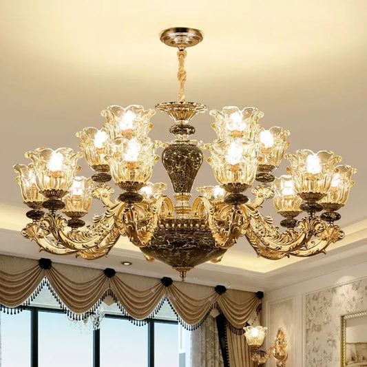 Luxury Lamp Dining Room Bedroom Decoration French Retro Chandelier Lighting Crystal Fixtures Chandelier Living Room Grand