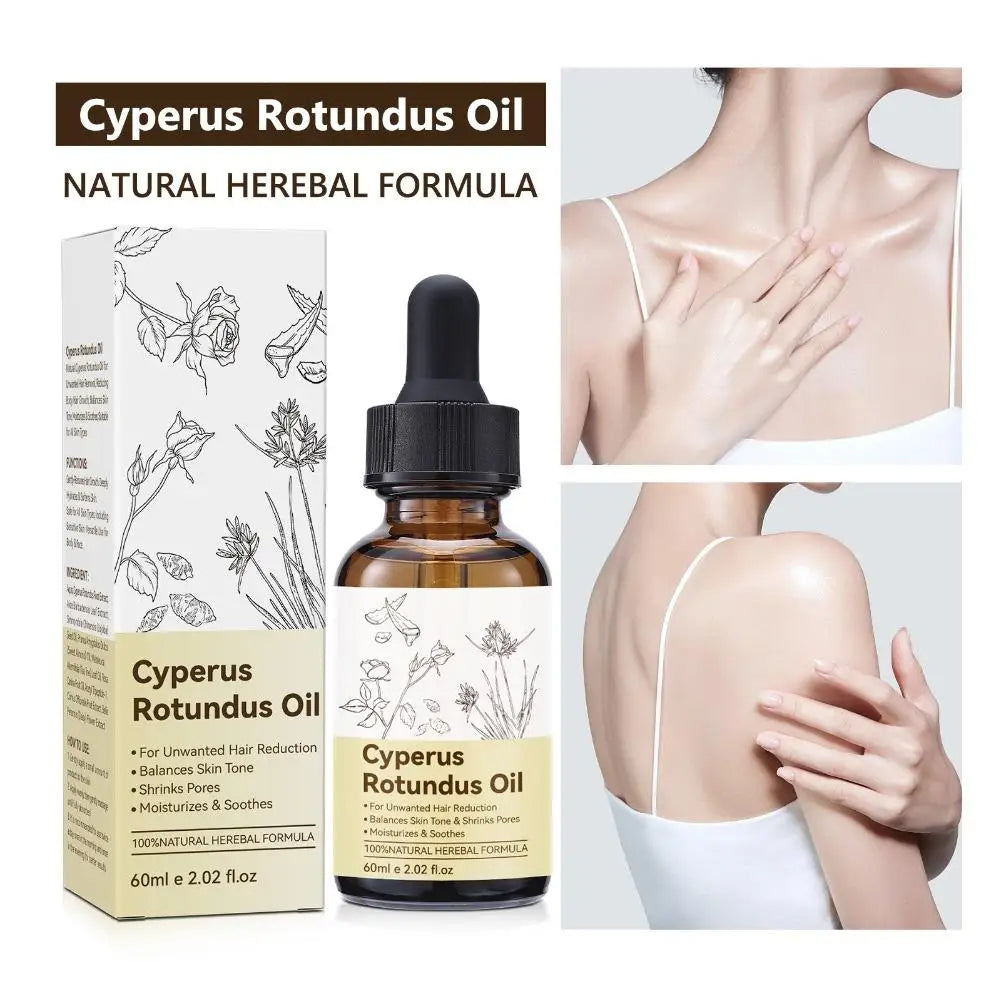 100% Pure Natural Cyperus Rotundus Oil For Hair Removal Reduces Unwanted Hair Growth, Moisturizing & Soothing For All Skin Types