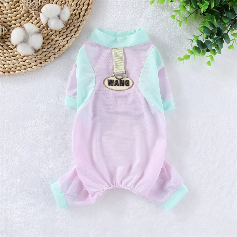 Mesh Dog Clothes Summer Quick Drying Jumpsuit Pajamas For Small Dogs Dachshund York Maltese Puppy Tracksuit Overalls Onesie XXL