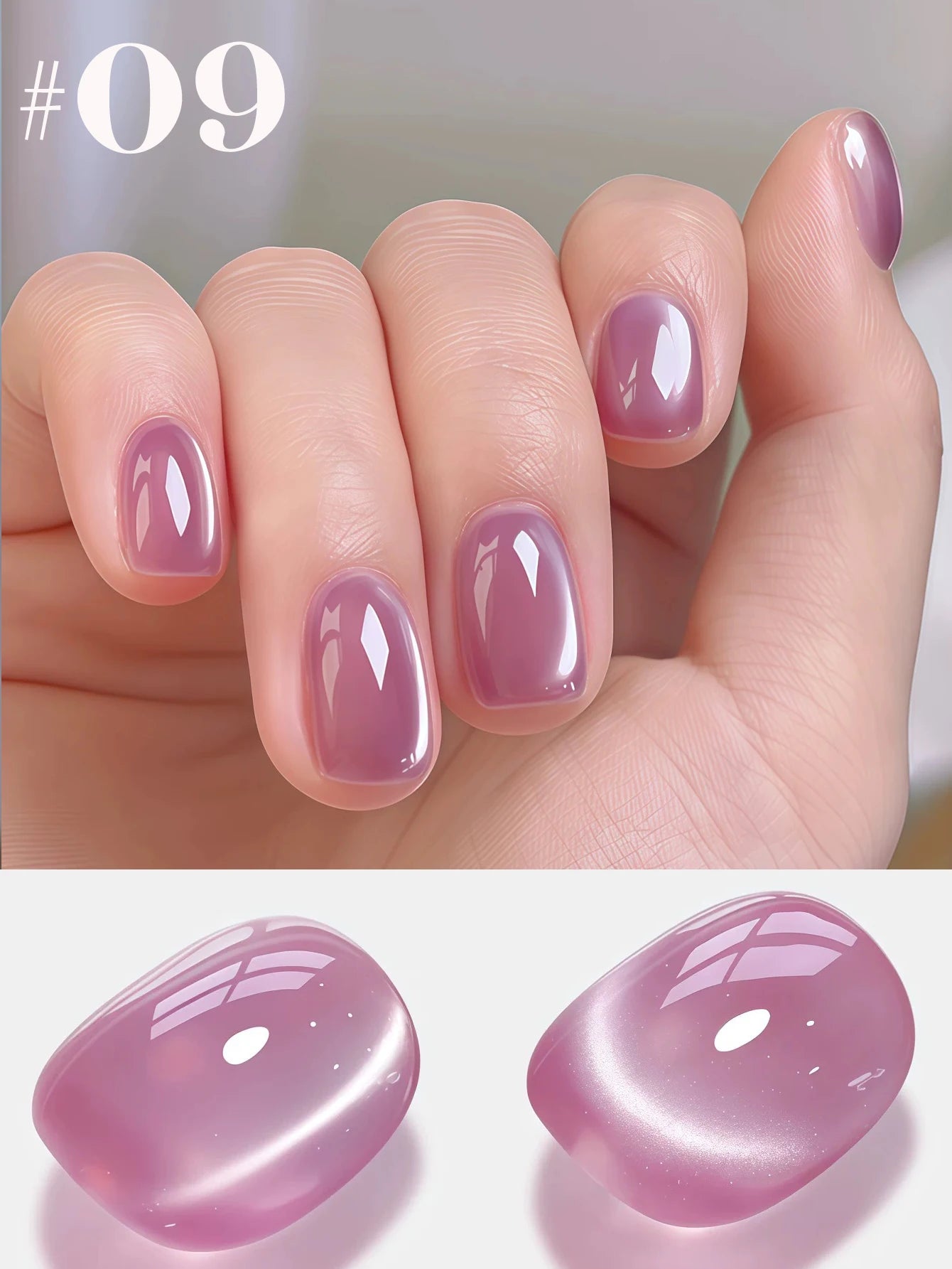 1-24pcs WS Romantic Purple Cat Eye Gel Nail Polish New Style Super Flash Versatile Whitening Purple Glass Bead Cat Nail Salon