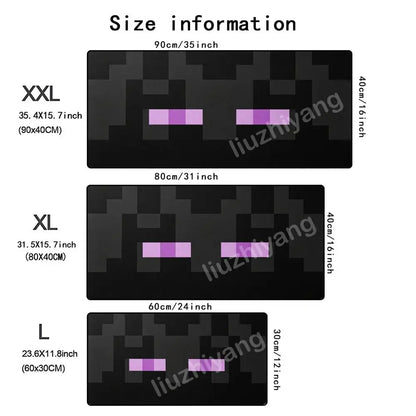 Black Square Eyes Mouse Pad Large Computer Office Game Table Mat Rubber Anti-slip Stitched Keyboard Mats 90x40 XXL Desk Pads