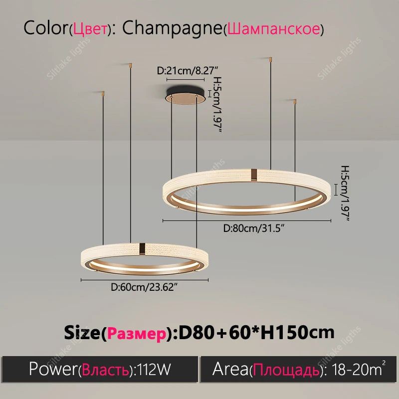 Modern design creative round simple chandelier ring Lights suitable for living room bedroom restaurant home round Pendant Lights