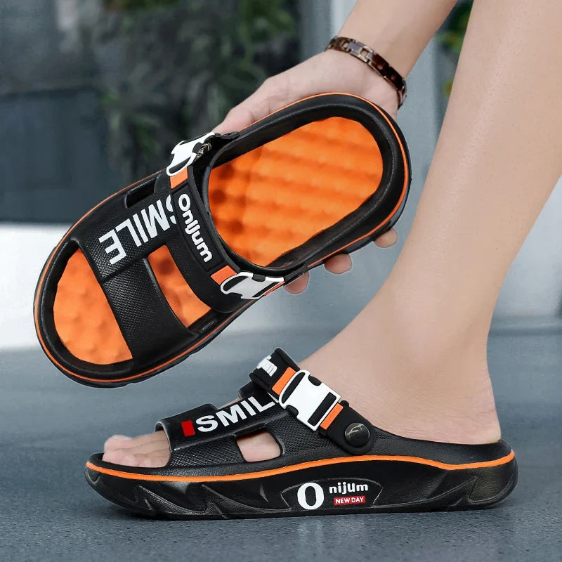 Summer Men's Massage Slippers Indoor Outdoor Sandals Beach Comfortable Soft Slides Clogs Casual Shoes Men Women Home Slippers