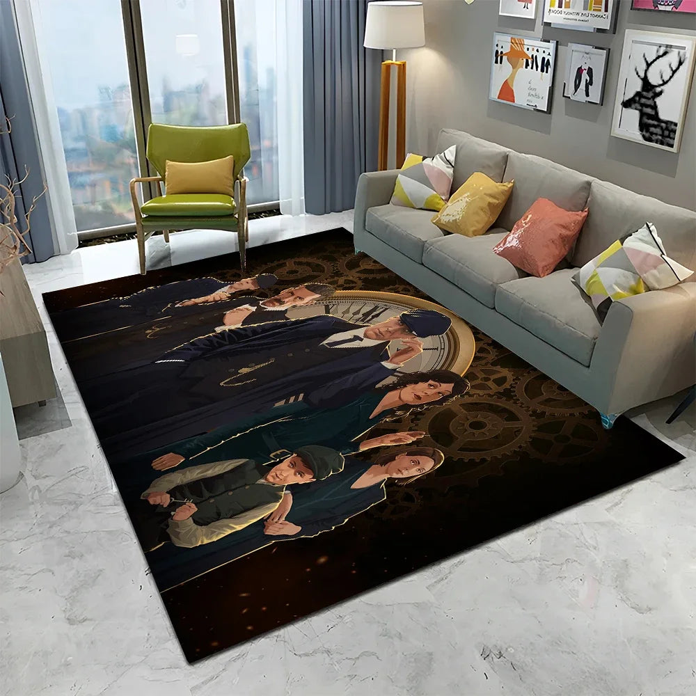 HD Tommy Shelby 3D P-Peaky Blinders Carpet Rug for Home Living Room Bedroom Sofa Doormat Decor,kids Area Rug Non-slip Floor Mat