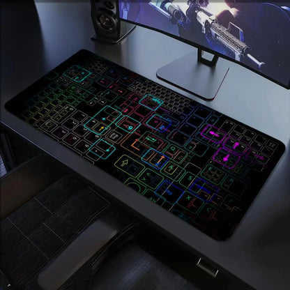 Cool Keyboard Mouse Pad Large Computer Office Game Table Mat Rubber Anti-slip Stitched Edge Keyboard Mats 60x30 Desk Pads