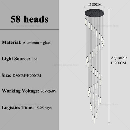 Modern Lighting Long Staircase Pendant Light Ceiling Chandelier hanging lights Stair Chandelier