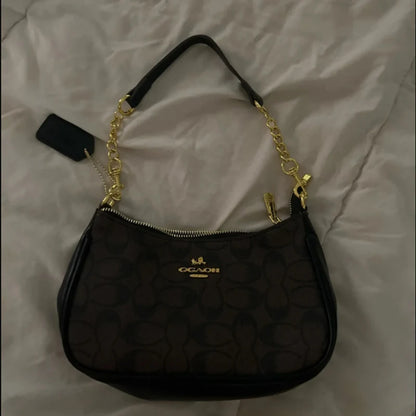 Women's Chain Bags Pvc Geometric Print Handbag Shoulder Crossbody Bag Women's Underarm Bag Suitable For Daily Outfit Matching