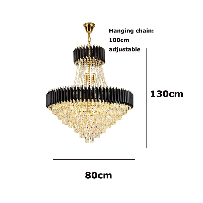 Villa Luxury Living Room Chandelier K9 Crystal Restaurant Pendant Lights Modern Ceiling Chandelier Dining Table Indoor Home Lamp