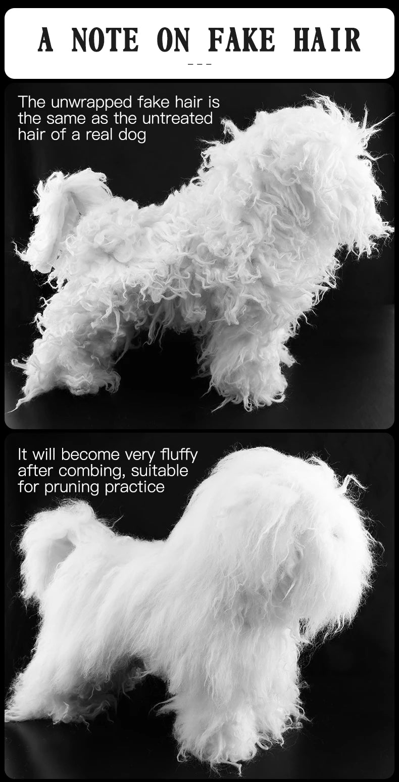 Fenice Pet Simulation Hair Grooming Fake Dog Model Practice Dog Standard Skeleton Model Dog Full Body Fake Hair