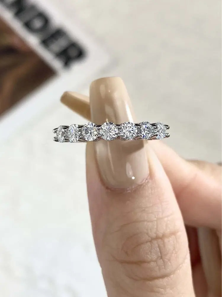 DWJ 0.7ct Real Moissanite Diamond Ring 925 Sterling Silver Engagement Daily Wear Rings for Women High Quality Fine Jewelry