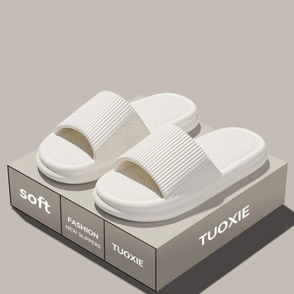 Women Summer Concise EVA Slippers Men Soft Home Slides Couples Bathroom Non-slip Sandals Adults Comfortable Outdoor Beach Shoes