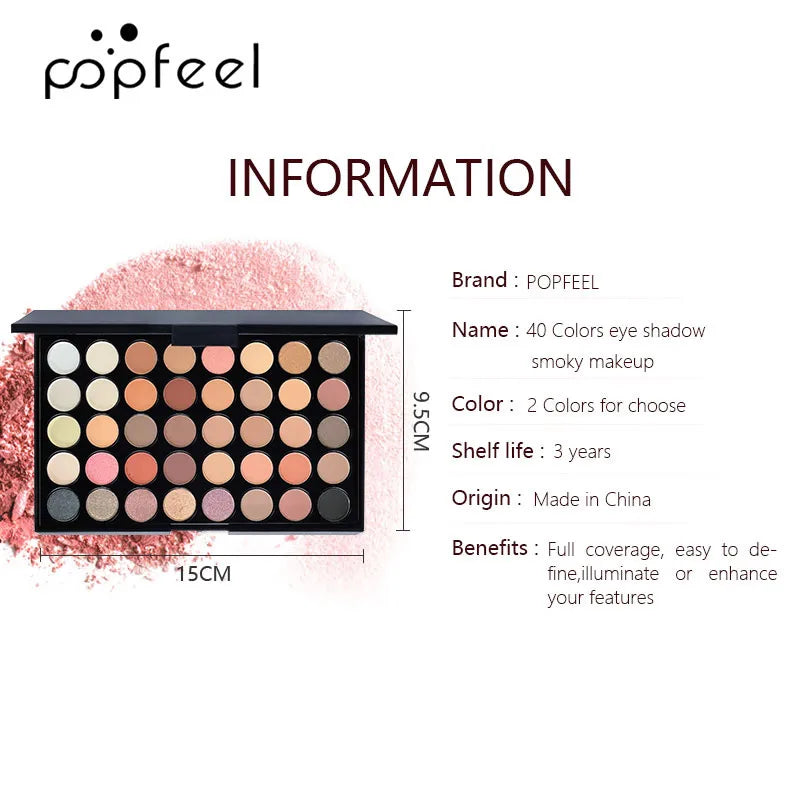 POPFEEL Professional Eye Makeup Set: Eyeshadow Palette, Eyeliner, Brow Pencil, Mascara +8 Makeup Brushes - Perfect for Beginners
