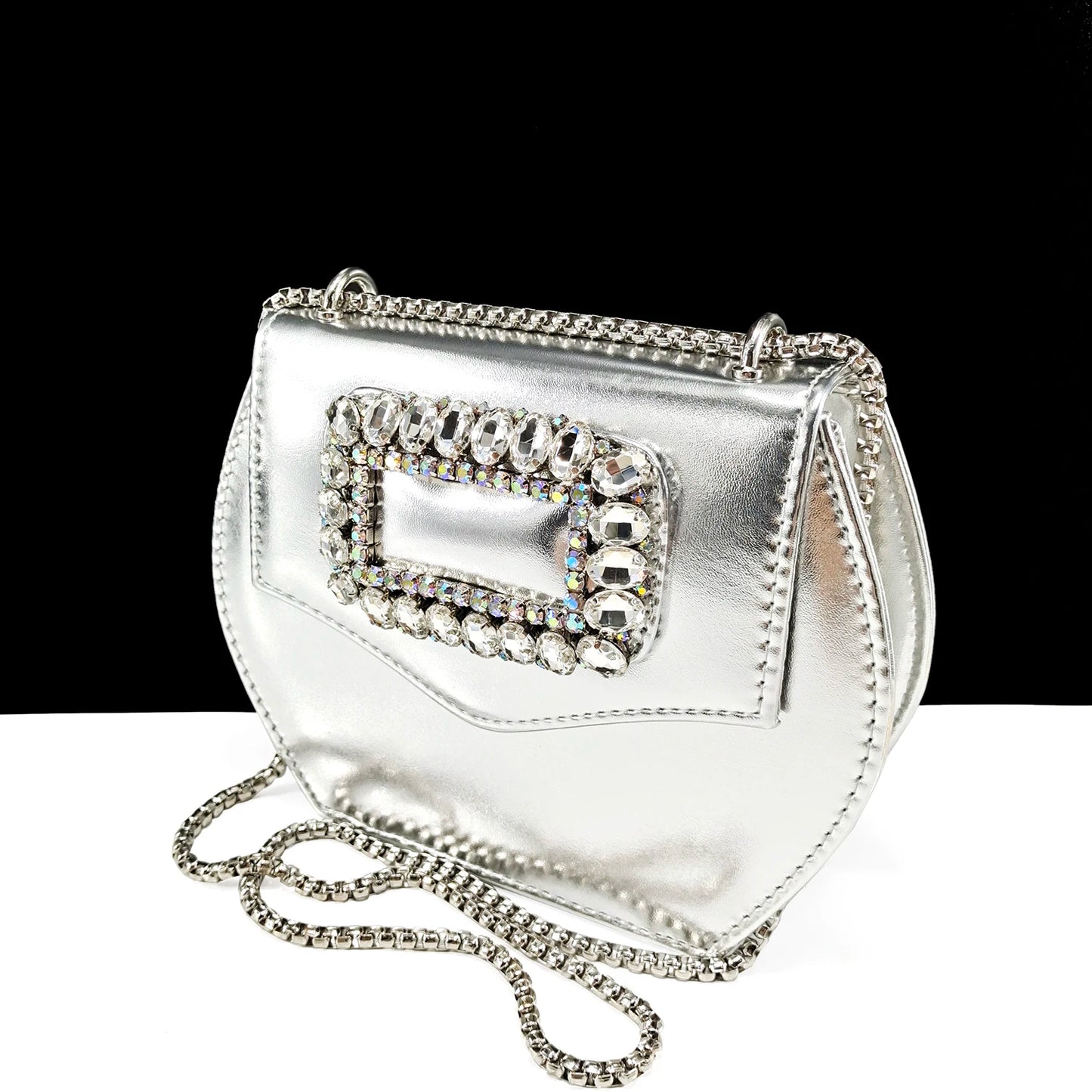 QSGFC Italian Design Rhinestone-encrusted Ladies Party Shoes And Special Bag Women High Heels Wedding Dual Purpose Bag