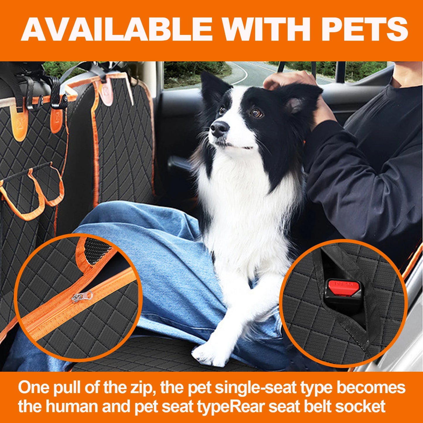Dog Car Seat Cover Waterproof Pet Dog Carriers Travel Mat Rear Back Seat Safety Pad Hammock For Small Medium Large Dogs Car
