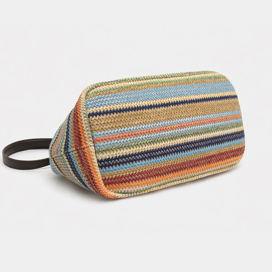 Fashion Large Striped Clip Shell Clucth Bag for Women Designer PP Straw Handbags Luxury Summer Beach Woven Bags Vacation 2026