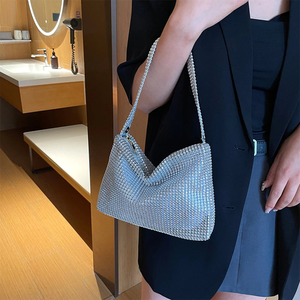 NEW Evening Clutch Bag for Women Glitter Elegant Top Handle Bags Ladies Party Wedding Bag Shiny Rhinestone Handbag Purses New
