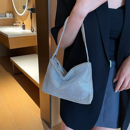 NEW Evening Clutch Bag for Women Glitter Elegant Top Handle Bags Ladies Party Wedding Bag Shiny Rhinestone Handbag Purses New