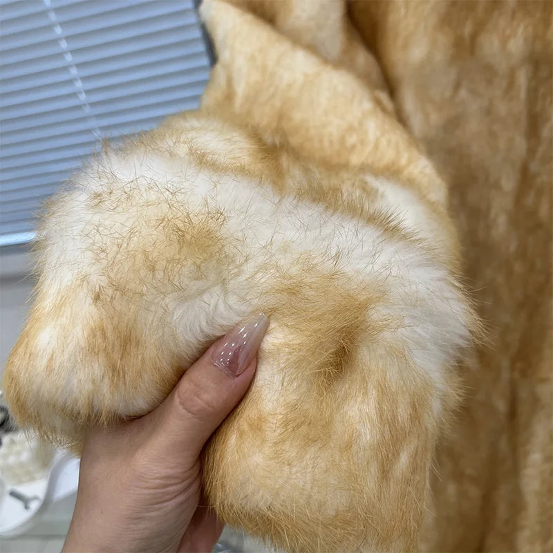 2026 New Elegant Winter Natural Rabbit Fur Coat Jacket Real Leather Fur Women's Fringe Tassel Clothing Female Outerwears