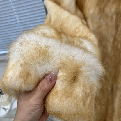 2026 New Elegant Winter Natural Rabbit Fur Coat Jacket Real Leather Fur Women's Fringe Tassel Clothing Female Outerwears