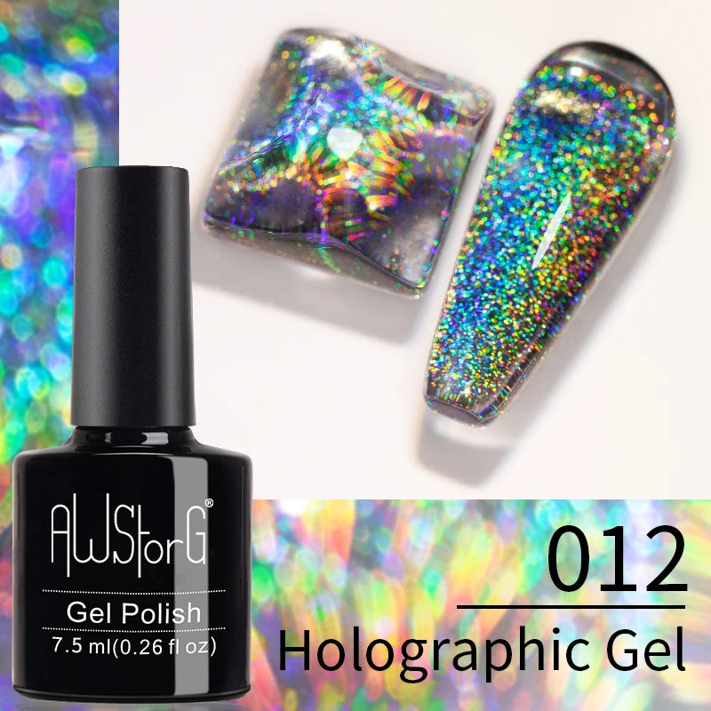 AWStorG 7.5ml Starlit Chameleon Cat Magnetic Gel Nail Polish Double Colors Semi Permanent UV Gel Varnish Need Black Base