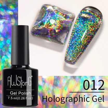 AWStorG 7.5ml Starlit Chameleon Cat Magnetic Gel Nail Polish Double Colors Semi Permanent UV Gel Varnish Need Black Base