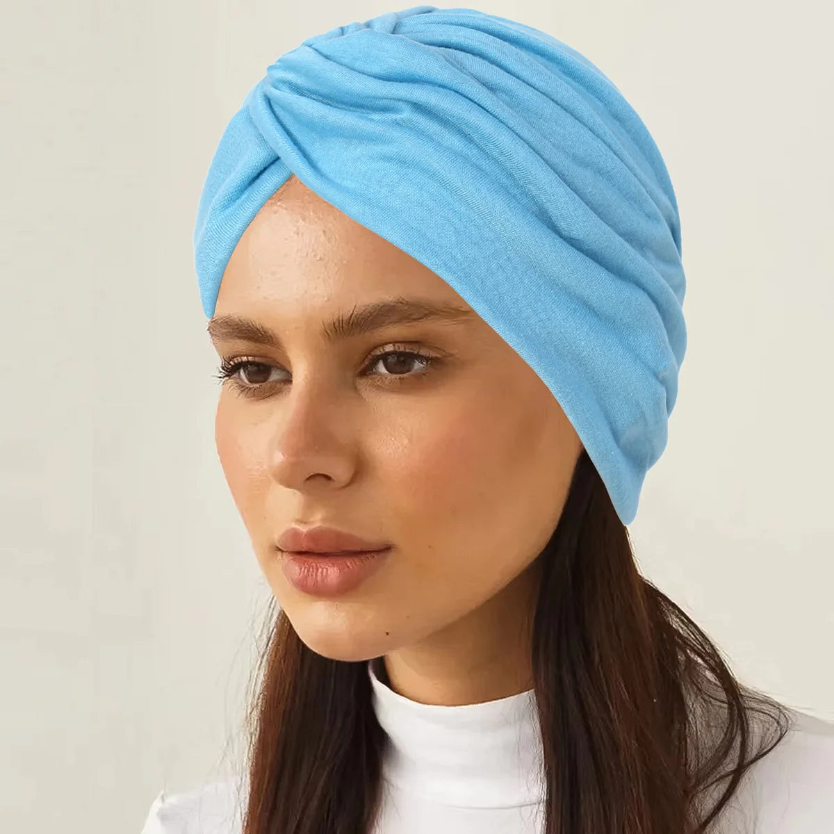 2026 New Soft Strech Ramadan Muslim Hijab Caps Fashion Headwear Women's Headscarf Solid Color Hair Care Turban Bonnet