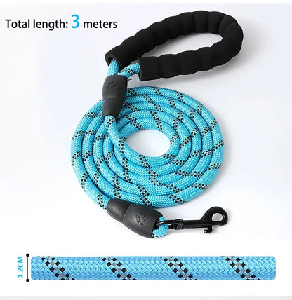 3M Pet Reflective Nylon Tow Rope Non Slip Foam Handle Pet Adjustable Towing Ropes Large MiddleSmall Dogs Outdoors Pet Supplies