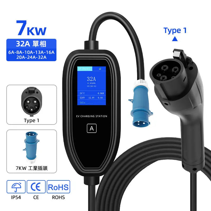 ROMADA K09 New Energy Electric Vehicle Charging Gun Portable In-Car Charger Home Use EU/US Standard Tesla EV Charging Station