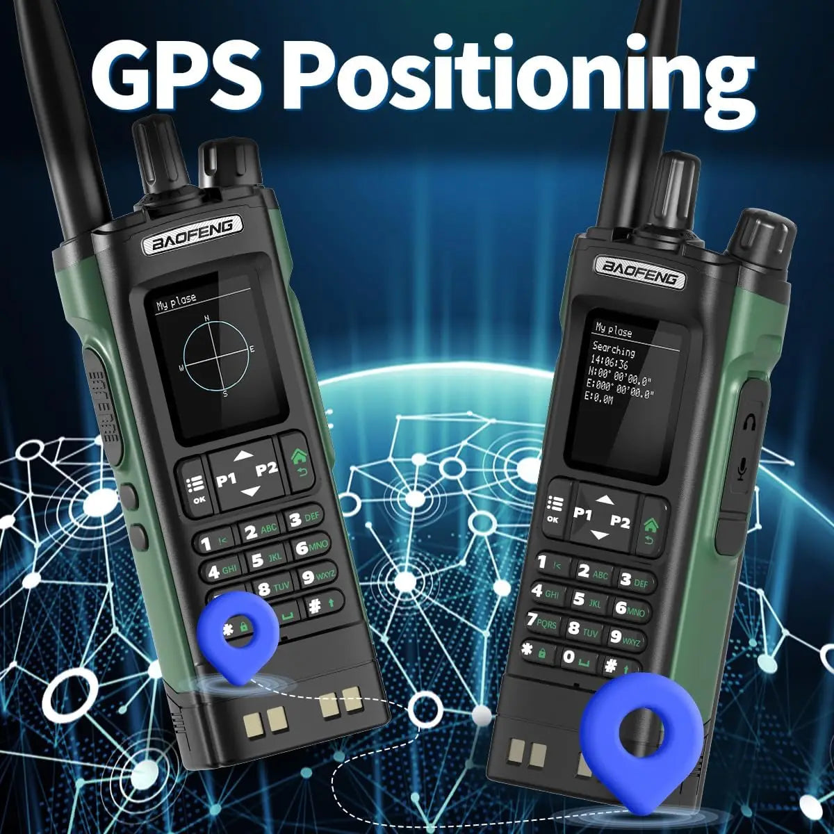 BAOFENG UV 32 Walkie Talkie Long Range GPS 10W Multi Band Wireless Bluetooth Programming Copy Frequency UV32 Ham Radio Camping