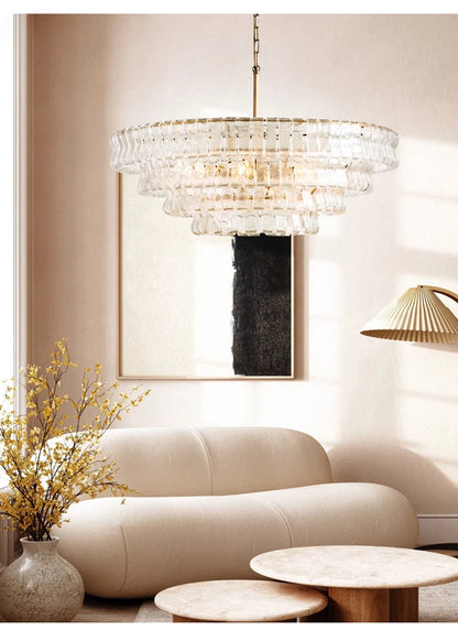 Glass Chandeliers Lights 2026 Classic Round Hanging Lamps for Ceiling Home Decoration Lighting Gold Lustres Lamparas De Teto