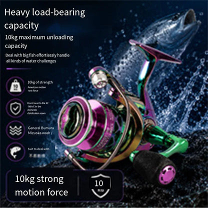 Spinning Fishing Reel 10KG Max Drag Ultra Smooth Professional Fishing Reel 5.2:1 Gear Ratio CNC Metal Spool Fishing Reels Wheel