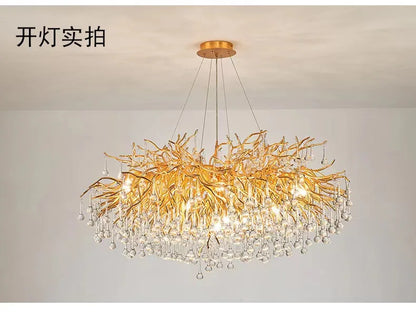 Rectangle Luxury Gold Crystal Chandelier For Dining Living Room Lobby Kitchen Table Modern Lurxy Gold Crystal Celling Chandelier
