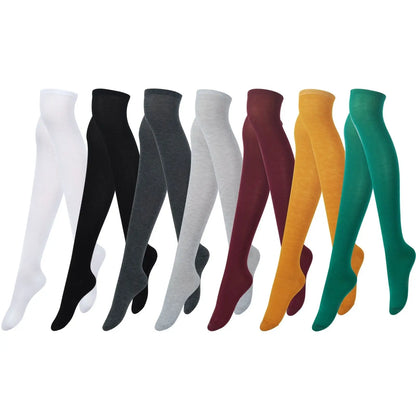 RMSWEETYIL Thigh High Socks for Women Cute Sexy Goth Lolita Over The Knee Socks Cotton Long Tall Knee High Stockings