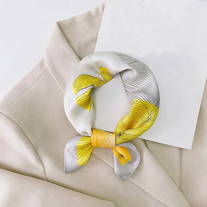 Silk Scarf For Bag Lady Neck Tie 100% Silk Scarf Luxury Brand Print Flower Stripe Plaid Dot Bandana Hair Tie Handkerchief Gifts