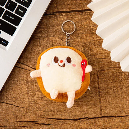 Cartoon Cute Fruit and Vegetable Plush Series Keychain Toy Peach Pear Cherry Doll Smiling Face Fruit Decoration Pet Gift